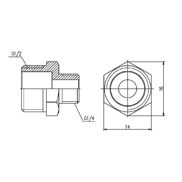 Ниппель Forte 1/2" Н х 1/4" Н никелированный SF359156 Thermo Alliance 10737 фото