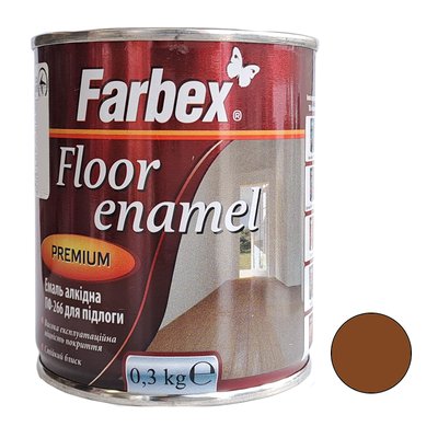 Емаль алкідна для підлоги жовто-коричнева Farbex 0,3 кг 00000001116 фото