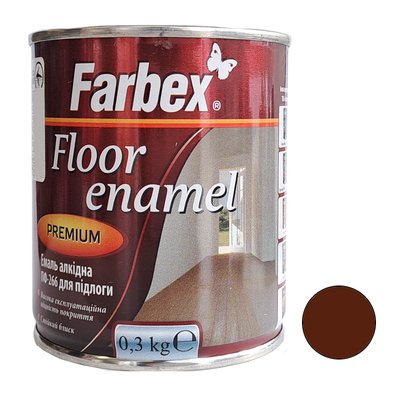 Емаль алкідна для підлоги червоно-коричнева Farbex 0,3 кг 00000001115 фото