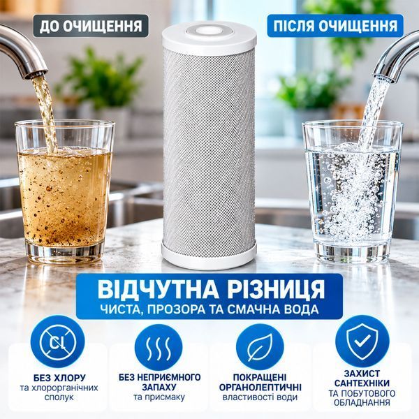 Картридж вугільний пресований Bio+ Systems CTO-10L BigBlue 10&Prime; &mdash; глибоке очищення від хлору та запахів 4864 фото