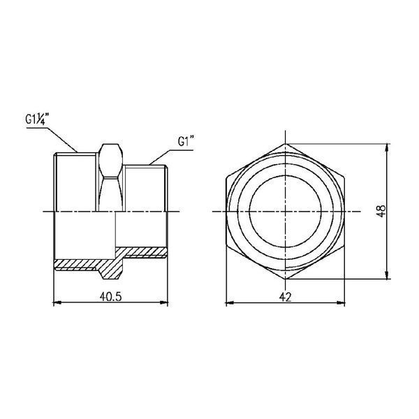 Ніпель Forte 1 1/4" З х 1" З нікельований SF3593225 Thermo Alliance 10744 фото