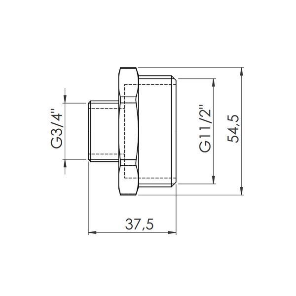 Ніпель Forte 1 1/2" З х 3/4" З нікельований SF3594020 Thermo Alliance 10746 фото