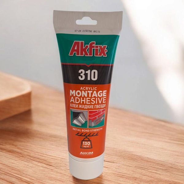 Клей монтажный (жидкие гвозди) акриловый Akfix 310 250 мл белый 00000002809 фото