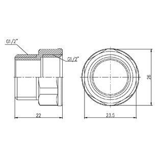 Переходник Forte 1/2" ВН никелированный SF3601515 Thermo Alliance 10756 фото