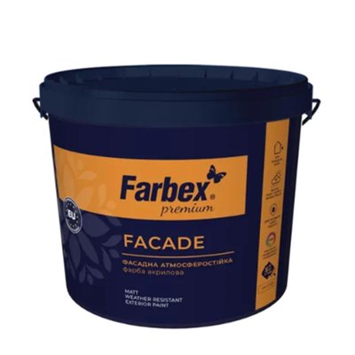 Водо-дисперсійна фасадна фарба Facade Farbex 1,4 кг 00000001159 фото