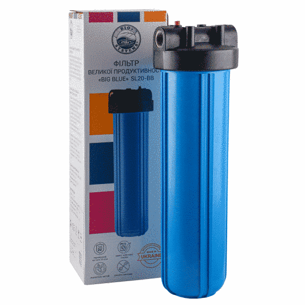 Фильтр-колба Big Blue 20&Prime; Bio+ SL20-BB с ПП картриджем 1&Prime; - высокая производительность и глубокая механическая очистка 000007798 фото