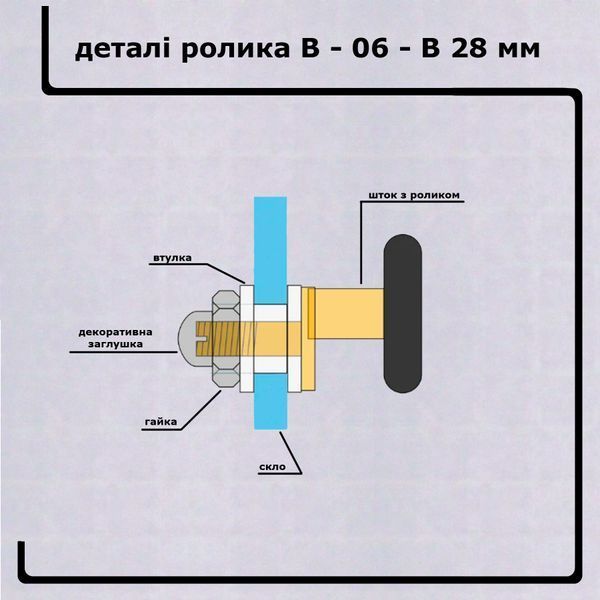 Комплект роликів для дверей душової кабіни В-06-В &Oslash;28мм, 4шт 00000004034 фото
