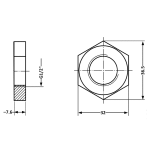 Контргайка сталева (15) 1/2" для труб SU20615 12975 фото