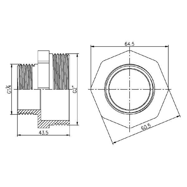 Ніпель редукційний Forte 2" З х 1 1/4" З нікельований SF3595032 Thermo Alliance 10751 фото