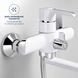 Смеситель для ванны QTAP Chrome White белый с хромированным покрытием и душем латунный 33509 фото 4