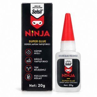 Суперклей универсальный Selsil Ninja Super Glue 20 г быстродействующий 20V230 фото