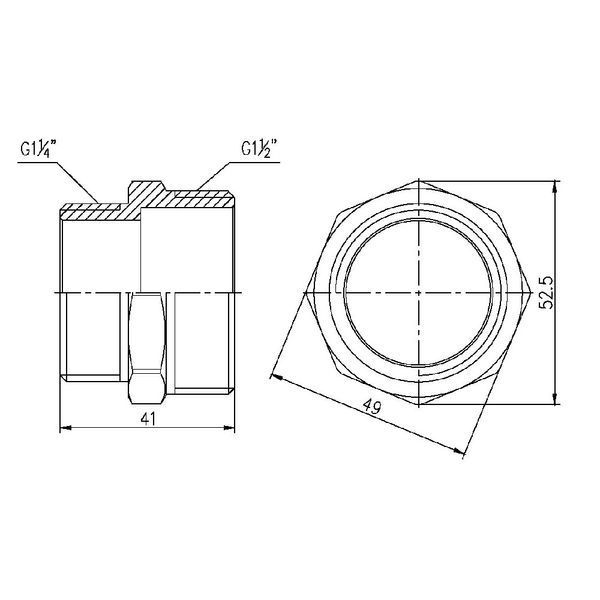 Ниппель Forte 1 1/2" Н резьбой на 1 1/4" Н никелированным покрытием SF3594032 Thermo Alliance 10748 фото