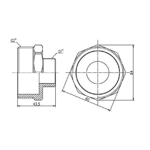 Ниппель Forte 2" Н x 1" Н никелированный SF3595025 Thermo Alliance 10750 фото