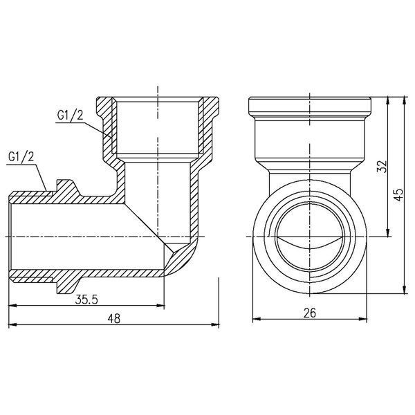 Кут Forte 1/2" ВЗ нікельований SF37215 Thermo Alliance 10803 фото