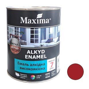 Эмаль алкидная красная Maxima 0,7 кг 00000001057 фото