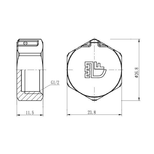 Заглушка під пломбу Forte 1/2" В нікельована SF35215 Thermo Alliance 10695 фото