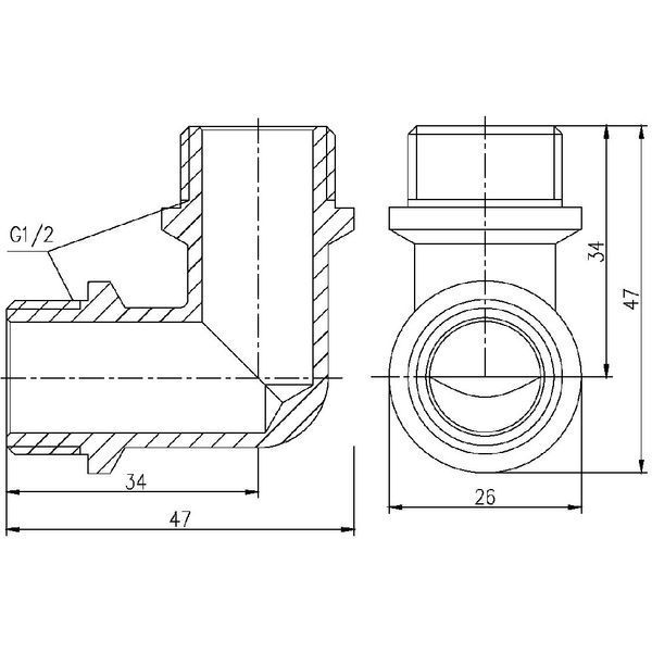 Кут Forte 1/2" ЗЗ нікельований SF37315 Thermo Alliance 10807 фото