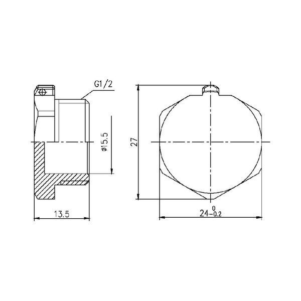 Заглушка під пломбу Forte 1/2" З нікельована SF35315 Thermo Alliance 10696 фото
