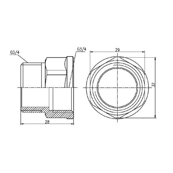 Перехідник Forte 3/4"ВЗ нікельований SF3602020 Thermo Alliance 10757 фото