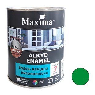 Эмаль алкидная ярко-зеленая Maxima 0,7 кг 00000001065 фото