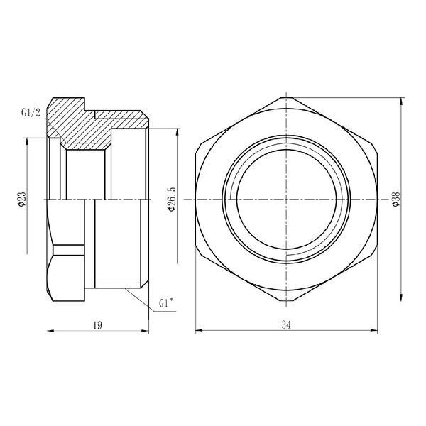 Футорка 1"с х 1/2" в никель SD Forte 10820 фото