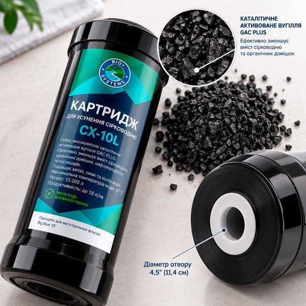 Картридж для устранения сероводорода Bio+ systems CX-10L Big Blue 10&Prime; 000012498 фото