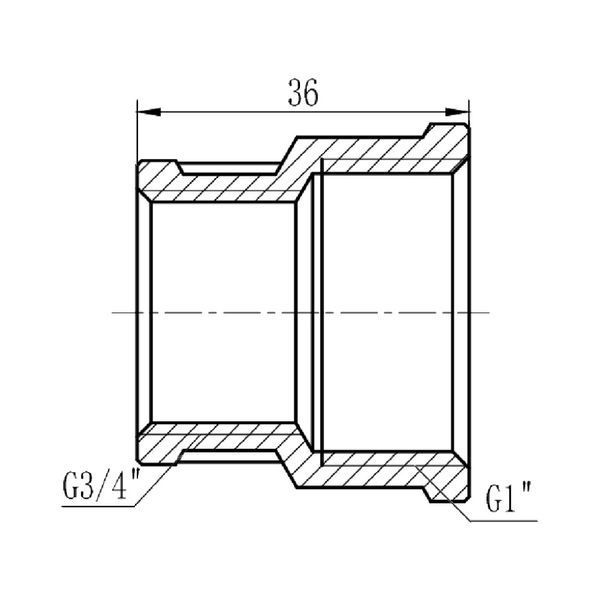 Муфта Forte 1" В х 3/4" В нікельована SF3572520 Thermo Alliance 10718 фото