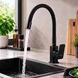 Смеситель для кухни с гибким изливом черный Globus Lux Milano GLM-203LR-10-BB 21852 фото