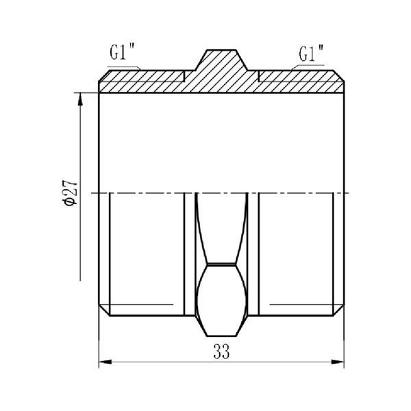 Ніпель Forte 1" ЗЗ нікельований SF35825 Thermo Alliance 10731 фото