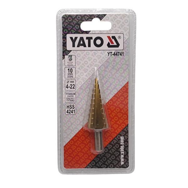 Сверло коническое ступенчатое по металлу 4-22 мм YATO YT-44741 YT-44741 фото