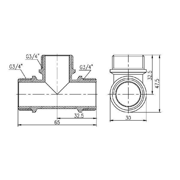 Трійник Forte 3/4" ЗЗЗ нікельований SF36720 Thermo Alliance 10782 фото