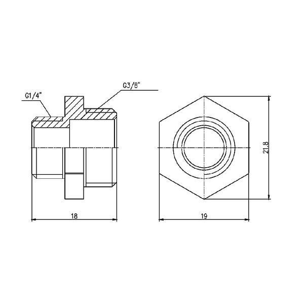 Ніпель редукційний Forte 3/8" З х 1/4" З нікельований SF35996 Thermo Alliance 10735 фото