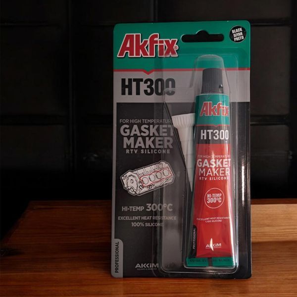 Термостойкий силиконовый герметик Akfix HT300 50 гр черный 62890 фото