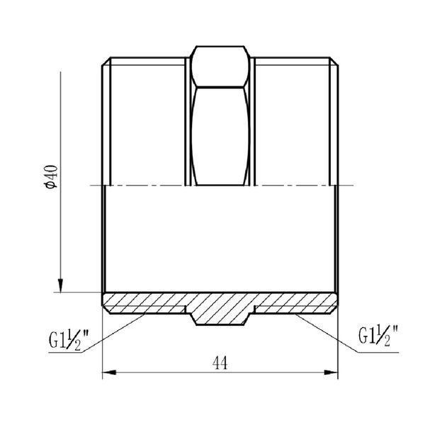 Ниппель Forte 1 1/2" НН никелированный SF35840 Thermo Alliance 10733 фото