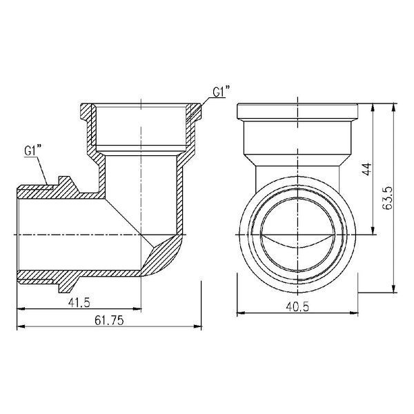Кут Forte 1" В х 1" З нікельований SF37225 Thermo Alliance 10805 фото