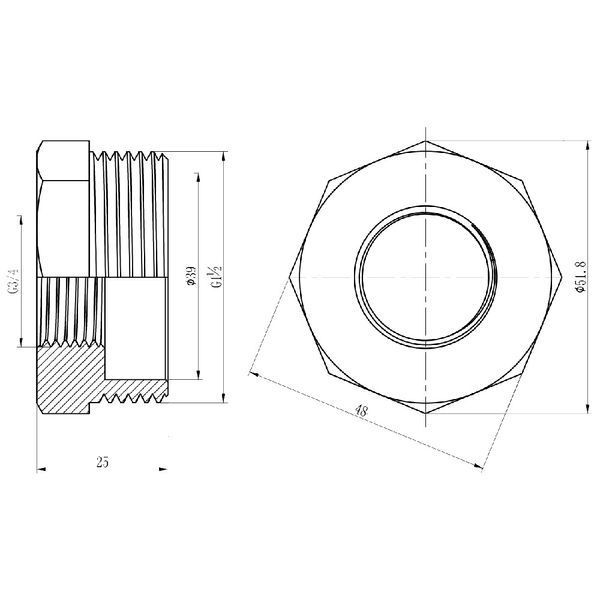 Футорка 1 1/2 "Зх3/4 "В никель Thermo Alliance 10825 фото