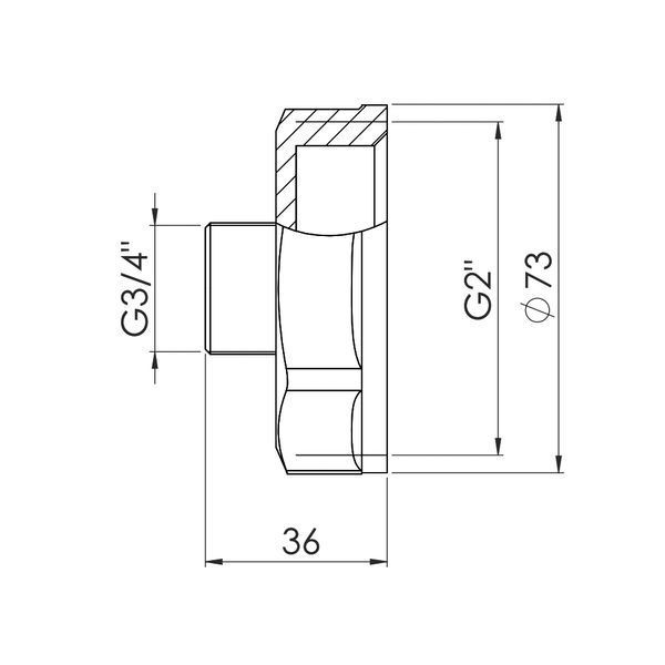 Переходник Forte 2" В х 3/4" Н никелированный SF3605020 Thermo Alliance 10767 фото