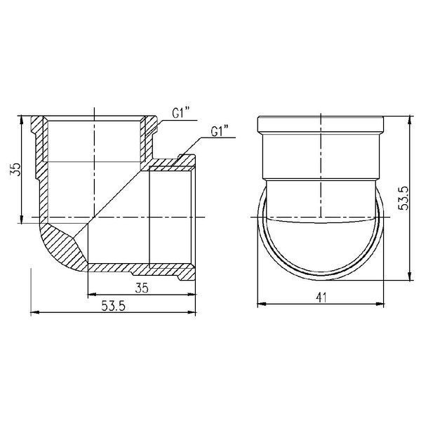 Кут Forte 1" В х 1" В нікельований SF36825 Thermo Alliance 10799 фото