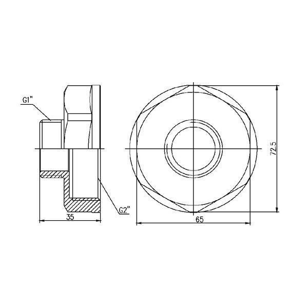 Переходник Forte 2" В х 1" Н никелированный SF3605025 Thermo Alliance 10768 фото
