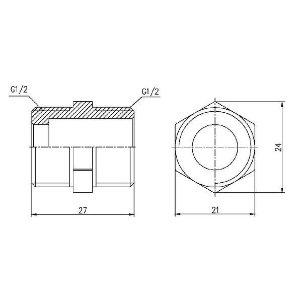 Ниппель Forte 1/2" НН никелированный SF35815 Thermo Alliance 10729 фото