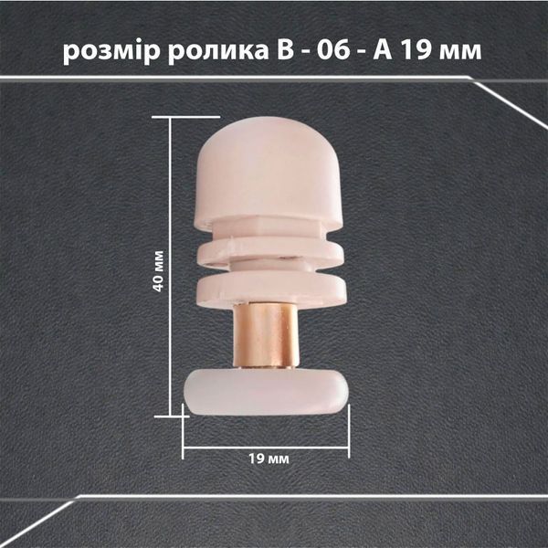 Комплект роликів для дверей душової кабіни В-06-А &Oslash;19мм, 4шт 00000004059 фото