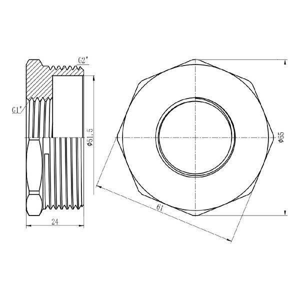 Футорка 2"Зх1"В нікель Thermo Alliance 10829 фото