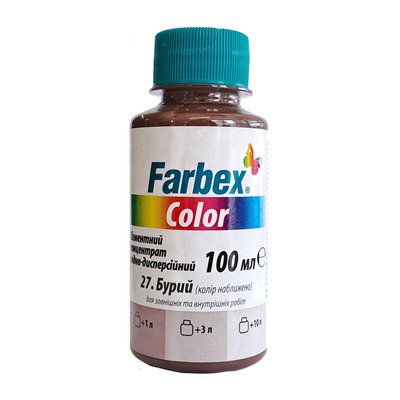 Пигмент для акриловой краски коричневый Farbex Color 100 мл 00000001248 фото