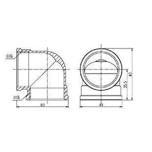 Кут Forte 1 1/4" ВВ нікельований SF36832 Thermo Alliance 10800 фото