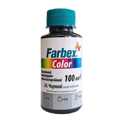 Пігмент для акрилової фарби чорний Farbex Color 100 мл 00000001249 фото