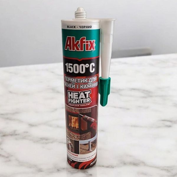 Герметик для печей и каминов Akfix 1500 Heat Fighter термостойкий 280мл черный 00000002723 фото