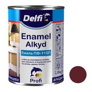 Эмаль ПФ 115 вишневая Delfi 2,8 кг 00000001076 фото