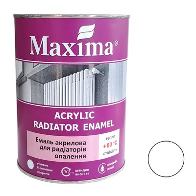 Эмаль акриловая для радиаторов белая Maxima 0,85 кг 00000001070 фото