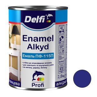 Эмаль ПФ 115 синяя Delfi 2,8 кг 00000001105 фото