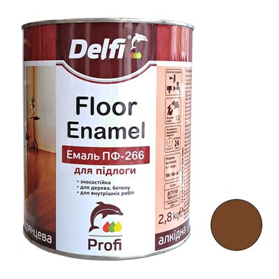 Емаль алкідна для підлоги жовто-коричнева Delfi 2,8 кг 00000001112 фото